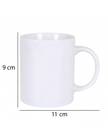 Taza de cerámica blanca, tazón desayuno, café, infusiones, diseño clásico, resistente y duradera, apta para lavavajillas y micro