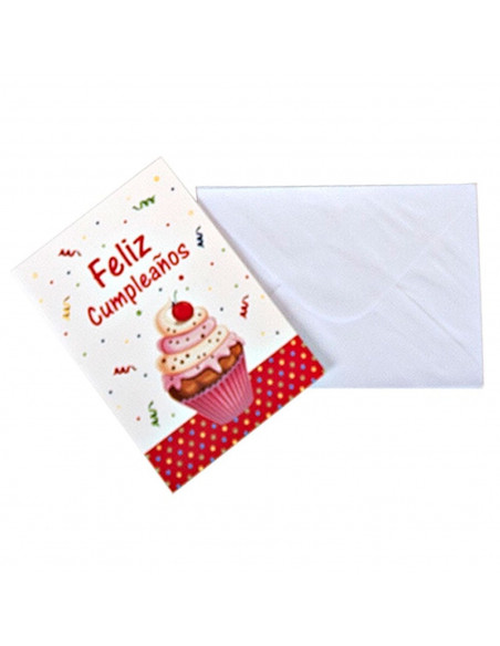 Pack de 6 tarjetas de felicitación de cumpleaños de papel con sobre, feliz cumpleaños, fiestas, celebraciones, 13,5 x 9,5 cm, mo