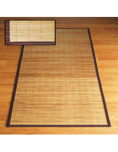 Tradineur - Alfombra pasillera de bambú de 67x200 cm. Alfombra de bambu para cocina, pasillo,dormitorio.Alfombra de bambú para i