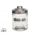 Azucarero de cristal con tapa de aluminio, tarro, bote, frasco para azúcar, recipiente condimentos, almacenamiento, cocina, 14,5