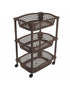 Tradineur - Carrito Verdulero con ruedas - Modelo HG - Fabricado en Plástico - Multiusos para organizar los Espacios domésticos