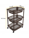 Tradineur - Carrito Verdulero con ruedas - Modelo HG - Fabricado en Plástico - Multiusos para organizar los Espacios domésticos