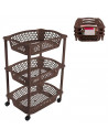 Tradineur - Carrito Verdulero con ruedas - Modelo HG - Fabricado en Plástico - Multiusos para organizar los Espacios domésticos