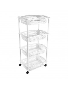 Tradineur - Carrito Verdulero con ruedas - Modelo HG - Fabricado en Plástico - Multiusos para organizar los Espacios domésticos