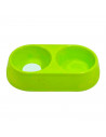 Comedero bebedero ovalado doble para las mascotas del hogar, plato,bandeja, perro, gato. Capacidad de 0,7 L Color surtido. 5 x 2