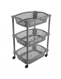 Tradineur - Carrito Verdulero con ruedas - Modelo HG - Fabricado en Plástico - Multiusos para organizar los Espacios domésticos