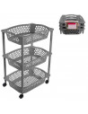 Tradineur - Carrito Verdulero con ruedas - Modelo HG - Fabricado en Plástico - Multiusos para organizar los Espacios domésticos