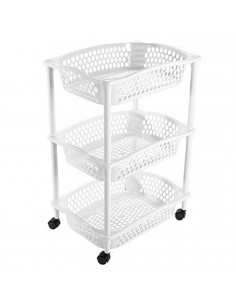 Tradineur - Carrito Verdulero con ruedas - Modelo HG - Fabricado en Plástico - Multiusos para organizar los Espacios domésticos