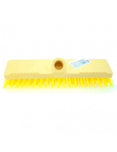 Tradineur - Cepillo duro de plástico para suelos, cerdas de 3 cm, agujero de rosca, limpieza de interior y exterior, hogar, host