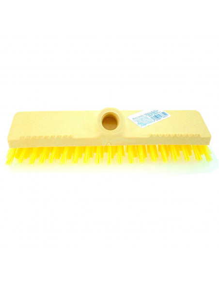 Tradineur - Cepillo duro de plástico para suelos, cerdas de 3 cm, agujero de rosca, limpieza de interior y exterior, hogar, host