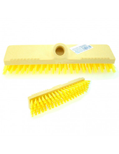 Tradineur - Cepillo duro de plástico para suelos, cerdas de 3 cm, agujero de rosca, limpieza de interior y exterior, hogar, host