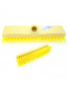 Tradineur - Cepillo duro de plástico para suelos, cerdas de 3 cm, agujero de rosca, limpieza de interior y exterior, hogar, host