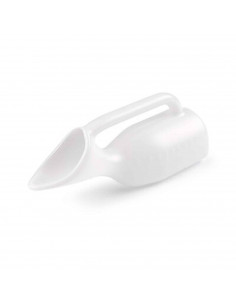 Orinal para mujer de plastico color blanco, para usar en el hogar, baño, medico, trabajo, hospita o cuidado de personas.  13 x 3
