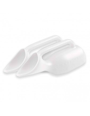 Orinal para mujer de plastico color blanco, para usar en el hogar, baño, medico, trabajo, hospita o cuidado de personas.  13 x 3