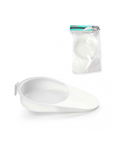 Orinal sanitario de plastico color blanco, para usar en el hogar, baño, medico, trabajo, hospita o cuidado de personas dependien
