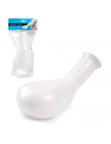 Orinal sanitario de hombre color blanco, para usar en el hogar, baño, medico, trabajo, hospita o cuidado de personas dependiente