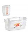 Cesta recogedora para la cocina de plástico. Incluye enganche para su colocación en el hogar, cocina o trabajo. 13 x 17,5 x 31 c