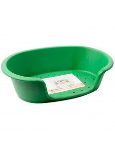 Tradineur - Cama de plástico para perros y gatos. Cesta, canasta, cuna para mascotas, animales, cómodo apoyo para el mentón, 14