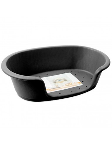 Tradineur - Cama de plástico para perros y gatos. Cesta, canasta, cuna para mascotas, animales, cómodo apoyo para el mentón, 14