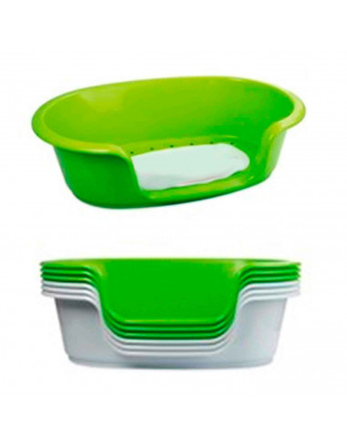 Tradineur - Cama de plástico para perros y gatos. Cesta, canasta, cuna para mascotas, animales, cómodo apoyo para el mentón, 14