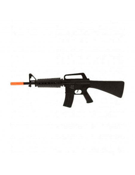 Rifle de plástico con sonido de disparos, complemento de disfraces, carnaval, halloween, festividades y celebraciones. Color neg Rifle de plástico con sonido de disparos, complemento de disfraces, carnaval, halloween, festividades y celebraciones. Color neg