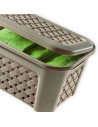 Tradineur - Cesto para la colada de 48,3 litros, color blanco, 31 x 57,5 x 38 cm. Caja para tranportar colada. Transportador de