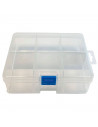 Caja organizadora de plástico nº 20, multiusos, con separadores, 6 compartimentos, almacenaje de tornillos, tuercas, accesorios