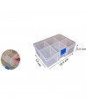 Caja organizadora de plástico nº 20, multiusos, con separadores, 6 compartimentos, almacenaje de tornillos, tuercas, accesorios