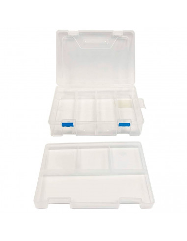 Caja organizadora nº 23 con separadores, 2 niveles, 8 compartimentos, plástico, almacenaje de tornillos, tuercas, accesorios pes