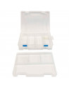 Caja organizadora nº 23 con separadores, 2 niveles, 8 compartimentos, plástico, almacenaje de tornillos, tuercas, accesorios pes