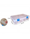 Caja organizadora nº 23 con separadores, 2 niveles, 8 compartimentos, plástico, almacenaje de tornillos, tuercas, accesorios pes