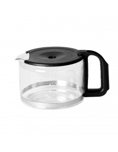 Jarra de cristal para café o infusiones con mango de plástico. Ideal para hogar o trabajo. Color Surtido. 12,5 x 19 x 15 cm