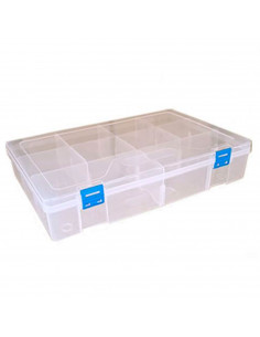 Tradineur - Caja organizadora multiusos con separadores, 10 compartimentos, plástico, almacenaje de tornillos, tuercas, accesori