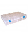 Tradineur - Caja organizadora multiusos con separadores, 10 compartimentos, plástico, almacenaje de tornillos, tuercas, accesori