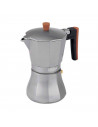 Cafetera italiana de aluminio, Capacidad: 9 tazas, Asa silicona, Inducción, asa silicona. 24 x 16 x 12 cm