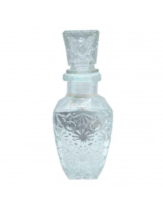 Licorera de cristal 250 ml de capacidad para fiestas, reuniones, guardar whisky u otras bebidas. 17,5 x 6,5 x 6,5 cm