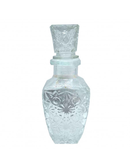 Licorera de cristal 250 ml de capacidad para fiestas, reuniones, guardar whisky u otras bebidas. 17,5 x 6,5 x 6,5 cm