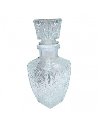 Licorera de cristal 250 ml de capacidad para fiestas, reuniones, guardar whisky u otras bebidas. 17,5 x 6,5 x 6,5 cm