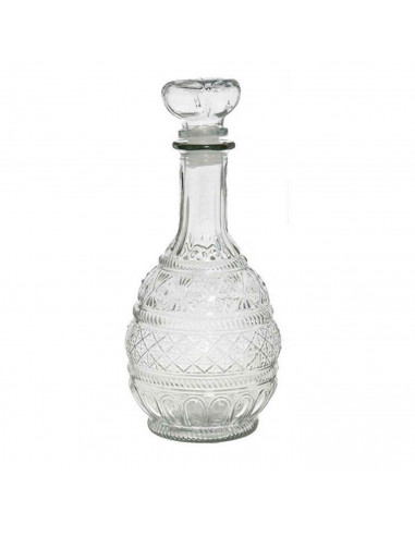 Licorera de cristal Arabia 1000 ml de capacidad para fiestas, reuniones, guardar whisky u otras bebidas. 27 x 13 x 13 cm