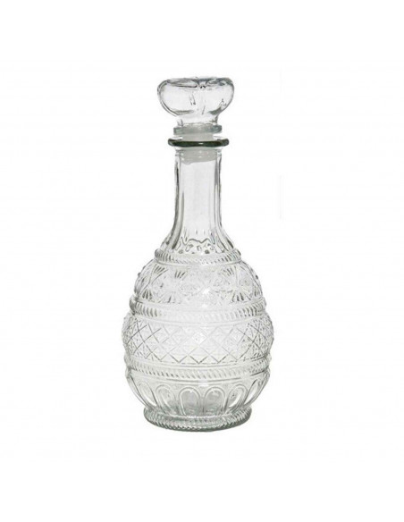 Licorera de cristal Arabia 1000 ml de capacidad para fiestas, reuniones, guardar whisky u otras bebidas. 27 x 13 x 13 cm