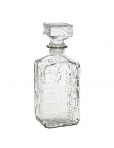 Licorera de cristal 1000 ml Scorland para fiestas, reuniones, guardar whisky u otras bebidas. 23 x 9,5 x 9,5 cm