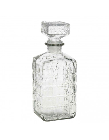 Licorera de cristal 1000 ml Scorland para fiestas, reuniones, guardar whisky u otras bebidas. 23 x 9,5 x 9,5 cm