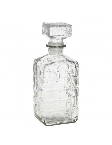 Licorera de cristal 1000 ml Scorland para fiestas, reuniones, guardar whisky u otras bebidas. 23 x 9,5 x 9,5 cm