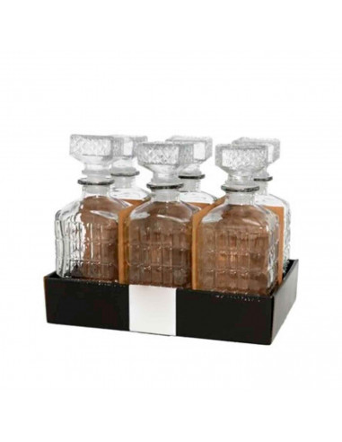 Licorera de cristal 1000 ml Scorland para fiestas, reuniones, guardar whisky u otras bebidas. 23 x 9,5 x 9,5 cm