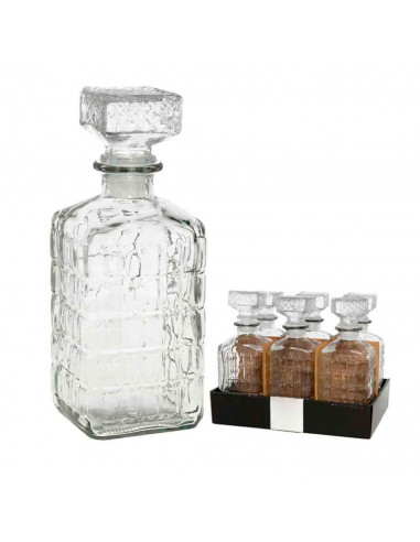 Licorera de cristal 1000 ml Scorland para fiestas, reuniones, guardar whisky u otras bebidas. 23 x 9,5 x 9,5 cm