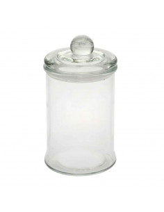 Tarro de crista con tapa de cristal capacidad 600 ml. ideal para almacenaje, hogar, trabajo, cocina. 18 x 10 x 10 cm