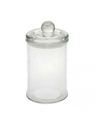 Tarro de crista con tapa de cristal capacidad 600 ml. ideal para almacenaje, hogar, trabajo, cocina. 18 x 10 x 10 cm