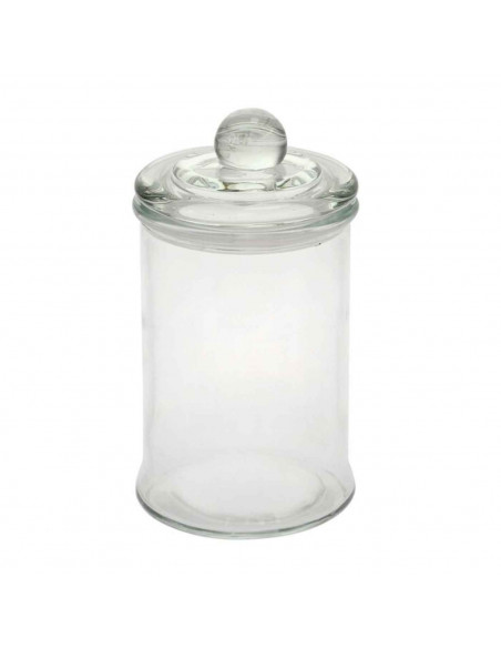 Tarro de crista con tapa de cristal capacidad 600 ml. ideal para almacenaje, hogar, trabajo, cocina. 18 x 10 x 10 cm