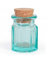 Bote de vidrio octogonal, frasco, tarro con tapón de corcho, reutilizable, rellenable, ungüentos, condimentos, aceite, 5,4 x 3,9