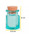 Bote de vidrio octogonal, frasco, tarro con tapón de corcho, reutilizable, rellenable, ungüentos, condimentos, aceite, 5,4 x 3,9